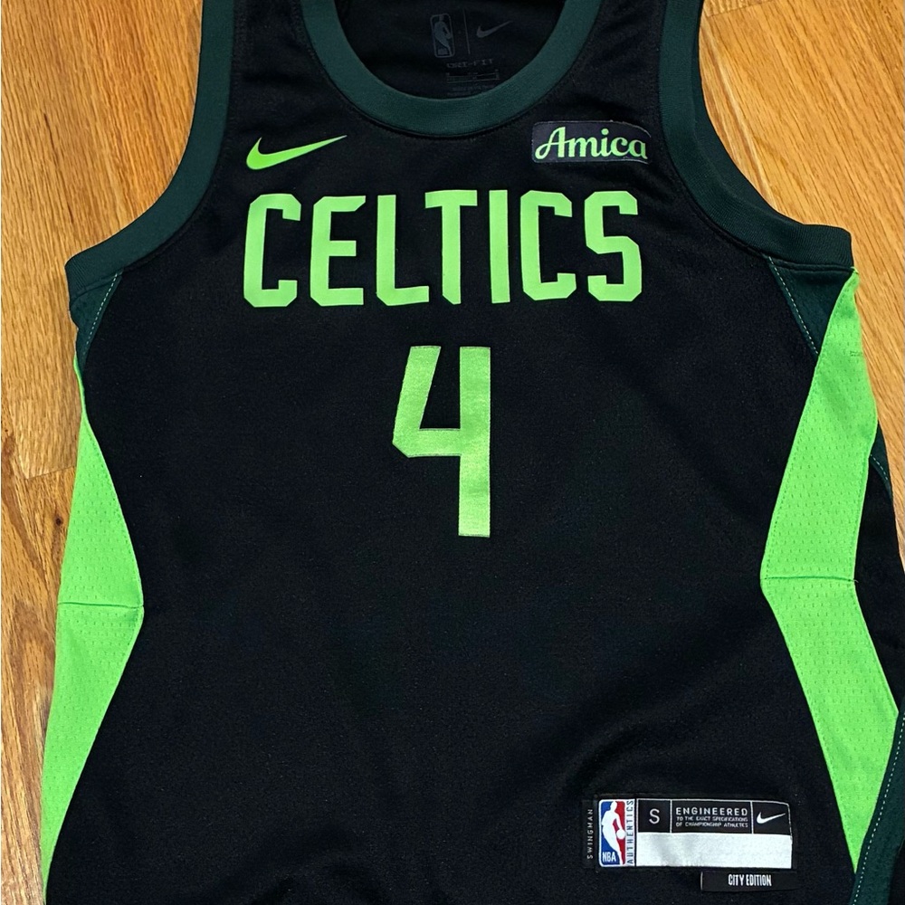 NBA Celtics Black and Neon Green Jersey